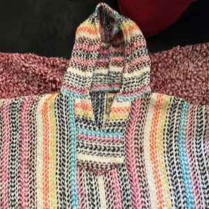Multi color boho hoodie only worn one time. Nice comfortable boho /hippie hoodie